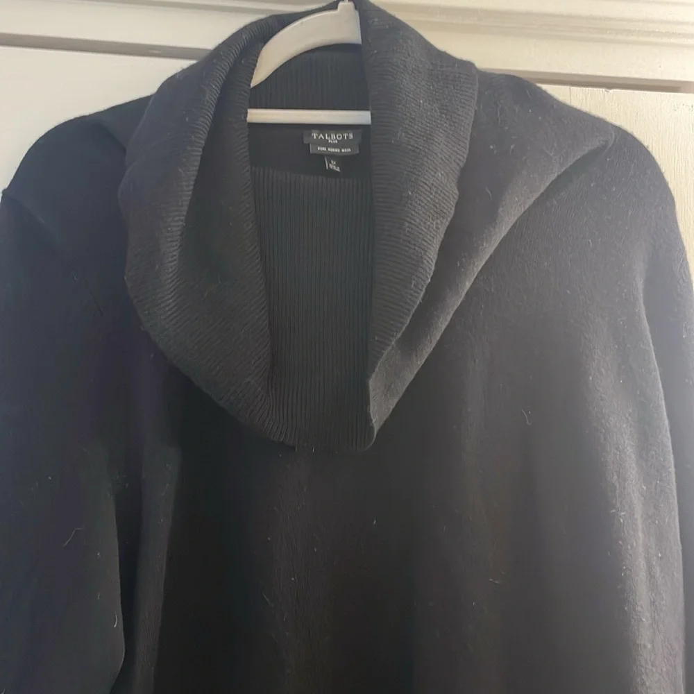 Talbots woman’s Black Merino Wool Cowl neck Sweater - Picture 10 of 14